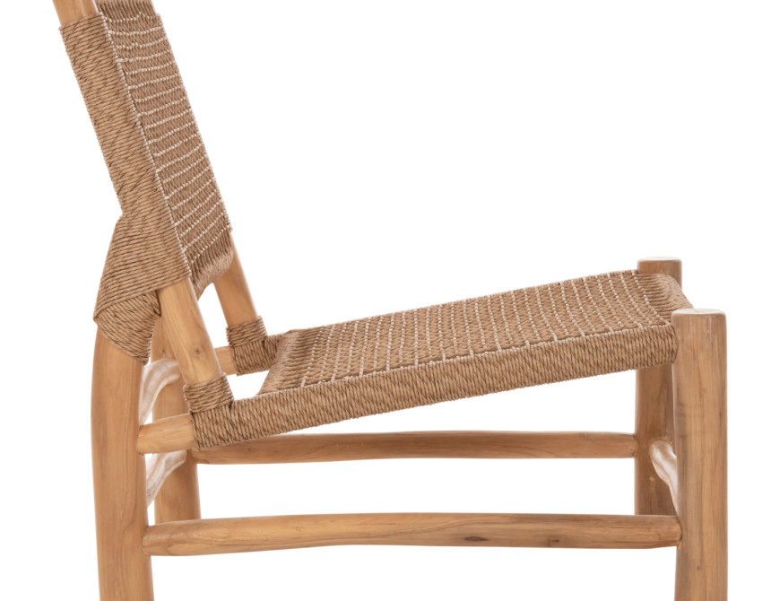 ΚΑΡΕΚΛΑ LONDER HM5986 ΞΥΛΟ TEAK ΣΕ ΦΥΣΙΚΟ ΚΑΙ ΣΥΝΘΕΤΙΚΟ RATTAN 63x77x77Υεκ.