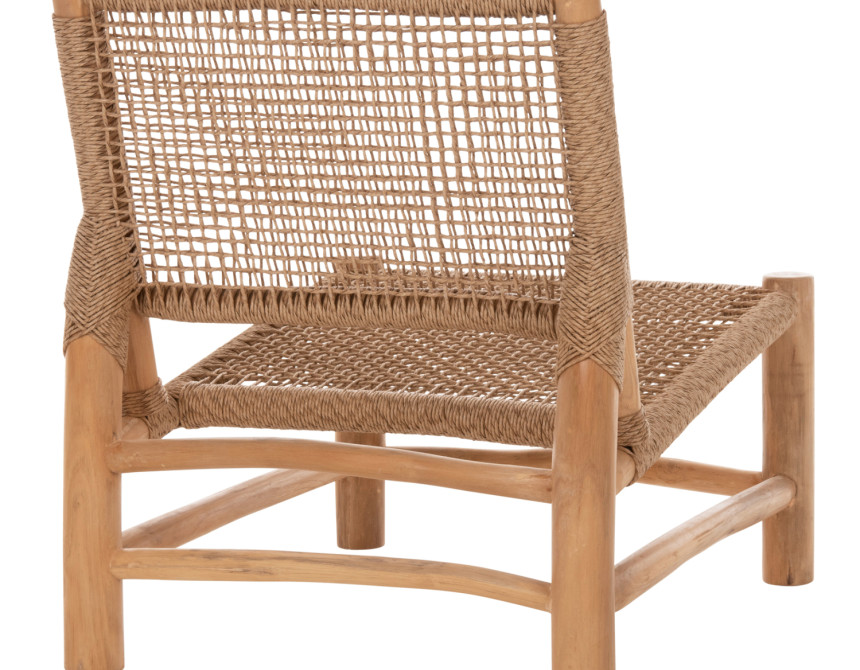ΚΑΡΕΚΛΑ LONDER HM5986 ΞΥΛΟ TEAK ΣΕ ΦΥΣΙΚΟ ΚΑΙ ΣΥΝΘΕΤΙΚΟ RATTAN 63x77x77Υεκ.