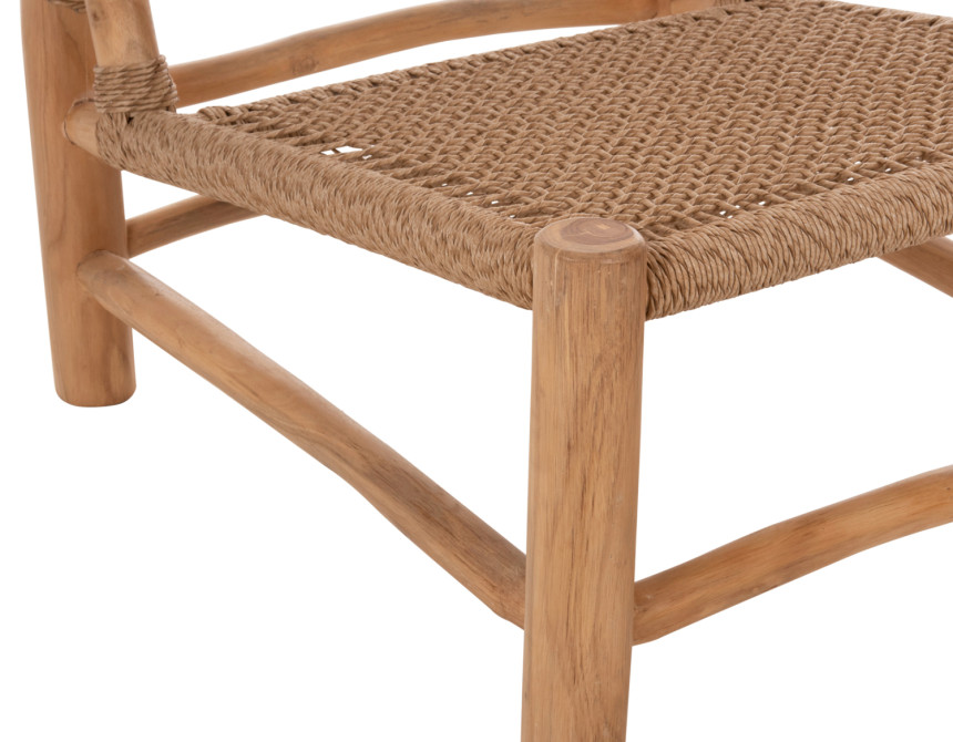 ΚΑΡΕΚΛΑ LONDER HM5986 ΞΥΛΟ TEAK ΣΕ ΦΥΣΙΚΟ ΚΑΙ ΣΥΝΘΕΤΙΚΟ RATTAN 63x77x77Υεκ.