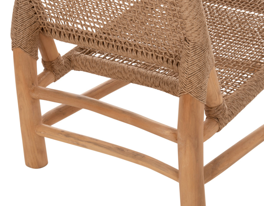 ΚΑΡΕΚΛΑ LONDER HM5986 ΞΥΛΟ TEAK ΣΕ ΦΥΣΙΚΟ ΚΑΙ ΣΥΝΘΕΤΙΚΟ RATTAN 63x77x77Υεκ.