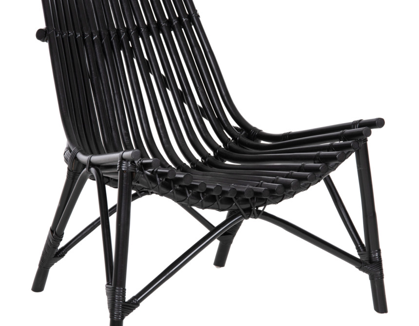ΚΑΡΕΚΛΑ ΕΞΩΤ.ΧΩΡΟΥ CELLION HM9812.02 ΡΑΒΔΟΙ RATTAN ΣΕ ΜΑΥΡΟ ΧΡΩΜΑ 76x72x83Υεκ.