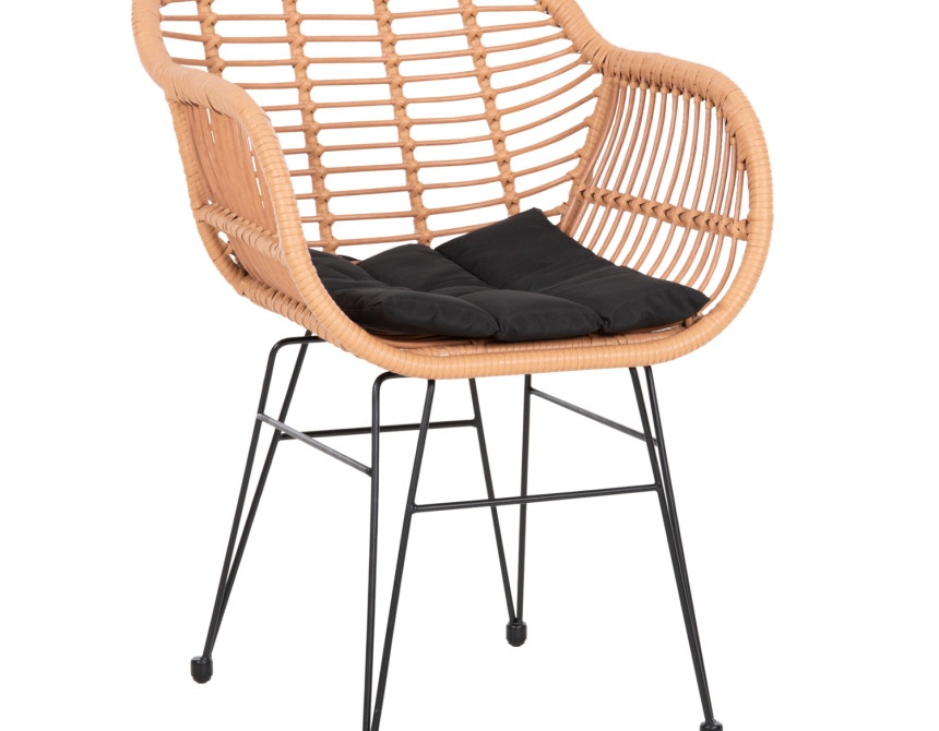 ΠΟΛΥΘΡΟΝΑ ΜΕ ΜΑΞΙΛΑΡΙ ΜΕΤΑΛΛΙΚΗ ALLEGRA HM5450.31 ΜΕ WICKER ΜΠΕΖ 58x59x82Υ