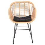 ΠΟΛΥΘΡΟΝΑ ΜΕ ΜΑΞΙΛΑΡΙ ΜΕΤΑΛΛΙΚΗ ALLEGRA HM5450.31 ΜΕ WICKER ΜΠΕΖ 58x59x82Υ