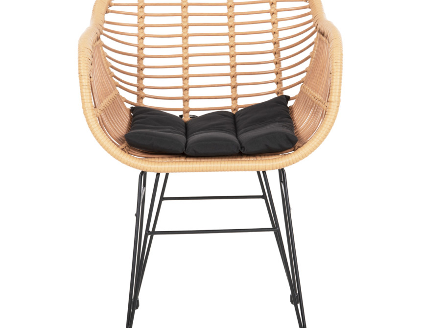 ΠΟΛΥΘΡΟΝΑ ΜΕ ΜΑΞΙΛΑΡΙ ΜΕΤΑΛΛΙΚΗ ALLEGRA HM5450.31 ΜΕ WICKER ΜΠΕΖ 58x59x82Υ