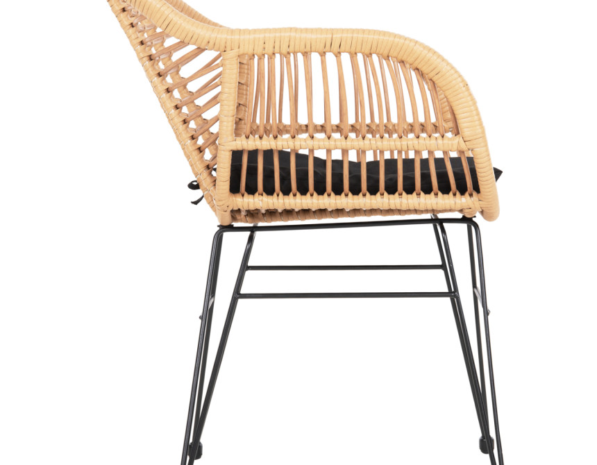 ΠΟΛΥΘΡΟΝΑ ΜΕ ΜΑΞΙΛΑΡΙ ΜΕΤΑΛΛΙΚΗ ALLEGRA HM5450.31 ΜΕ WICKER ΜΠΕΖ 58x59x82Υ