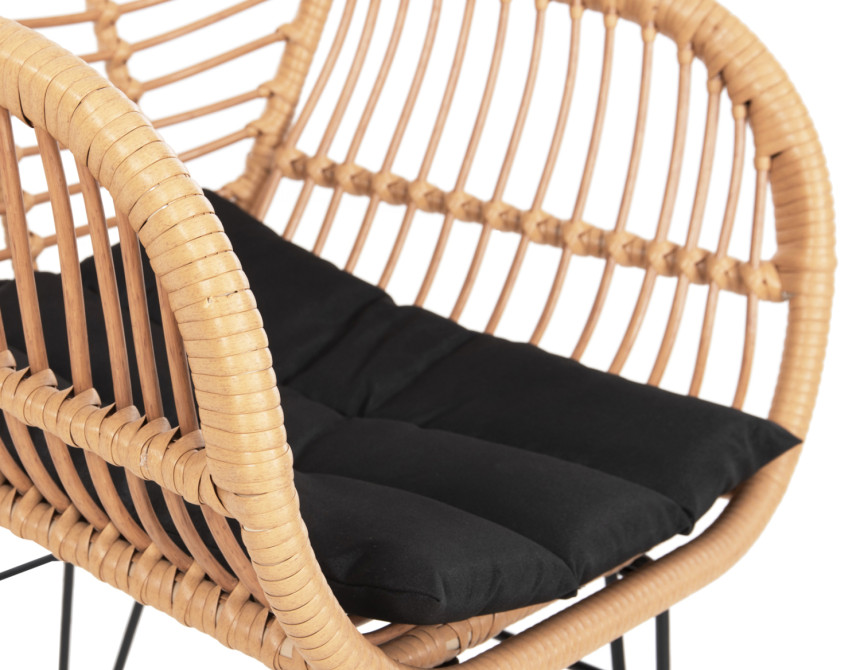 ΠΟΛΥΘΡΟΝΑ ΜΕ ΜΑΞΙΛΑΡΙ ΜΕΤΑΛΛΙΚΗ ALLEGRA HM5450.31 ΜΕ WICKER ΜΠΕΖ 58x59x82Υ