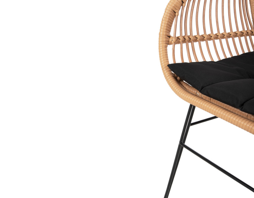 ΠΟΛΥΘΡΟΝΑ ΜΕ ΜΑΞΙΛΑΡΙ ΜΕΤΑΛΛΙΚΗ ALLEGRA HM5450.31 ΜΕ WICKER ΜΠΕΖ 58x59x82Υ