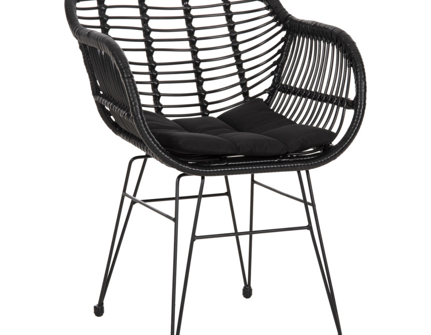 ΠΟΛΥΘΡΟΝΑ ΜΕ ΜΑΞΙΛΑΡΙ ΜΕΤΑΛΛΙΚΗ ALLEGRA HM5450.32 ΜΕ WICKER ΜΑΥΡΟ 58x59x82Υεκ.