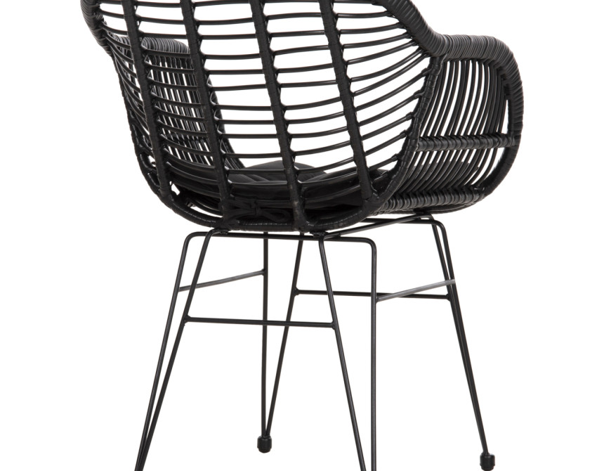 ΠΟΛΥΘΡΟΝΑ ΜΕ ΜΑΞΙΛΑΡΙ ΜΕΤΑΛΛΙΚΗ ALLEGRA HM5450.32 ΜΕ WICKER ΜΑΥΡΟ 58x59x82Υεκ.