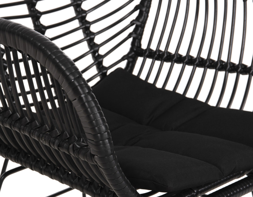 ΠΟΛΥΘΡΟΝΑ ΜΕ ΜΑΞΙΛΑΡΙ ΜΕΤΑΛΛΙΚΗ ALLEGRA HM5450.32 ΜΕ WICKER ΜΑΥΡΟ 58x59x82Υεκ.