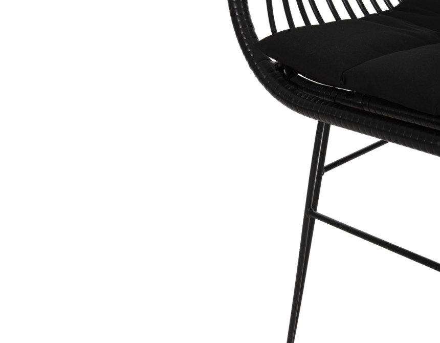 ΠΟΛΥΘΡΟΝΑ ΜΕ ΜΑΞΙΛΑΡΙ ΜΕΤΑΛΛΙΚΗ ALLEGRA HM5450.32 ΜΕ WICKER ΜΑΥΡΟ 58x59x82Υεκ.