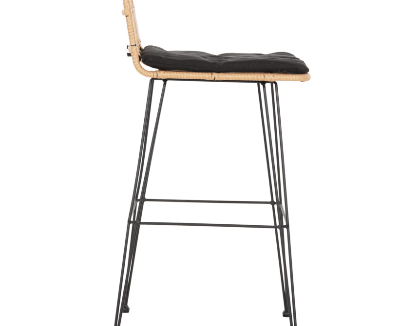 ΣΚΑΜΠΟ ΜΠΑΡ ΕΞ.ΧΩΡΟΥ ALLEGRA HM5452.11 ΜΕΤΑΛΛΟ&ΜΑΞΙΛΑΡΙ ΜΑΥΡΟ-ΜΠΕΖ WICKER 52x51x103Y εκ