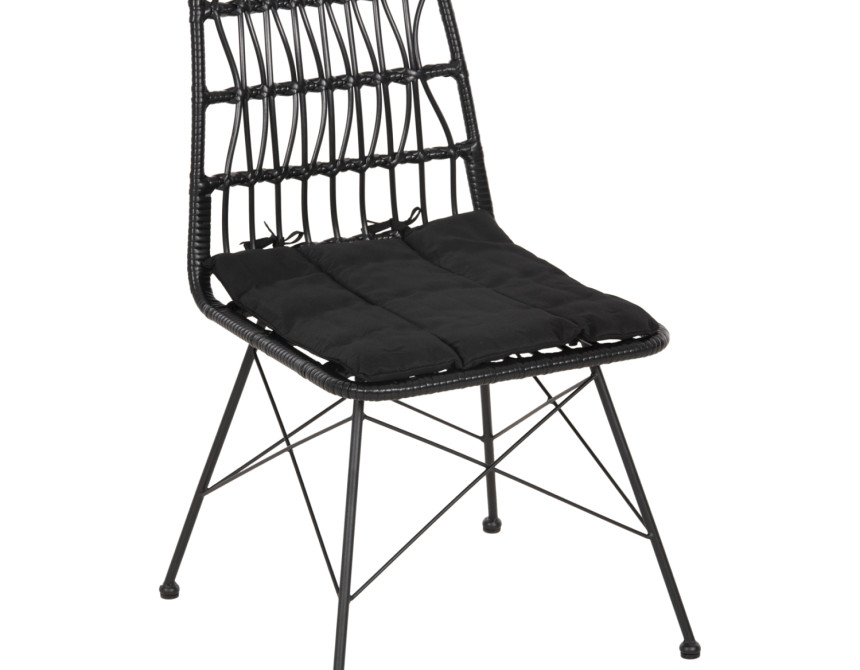 ΚΑΡΕΚΛΑ ΕΞ.ΧΩΡΟΥ ALLEGRA HM5453.12 ΜΕΤΑΛΛΟ-ΜΑΞΙΛΑΡΙ-WICKER ΜΑΥΡΟ 52x52x83,5Yεκ.