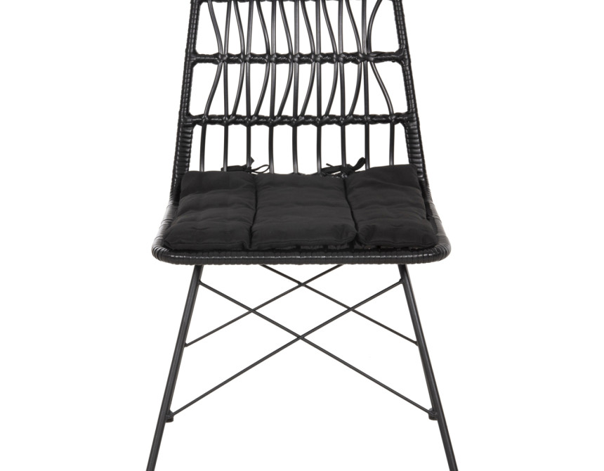 ΚΑΡΕΚΛΑ ΕΞ.ΧΩΡΟΥ ALLEGRA HM5453.12 ΜΕΤΑΛΛΟ-ΜΑΞΙΛΑΡΙ-WICKER ΜΑΥΡΟ 52x52x83,5Yεκ.