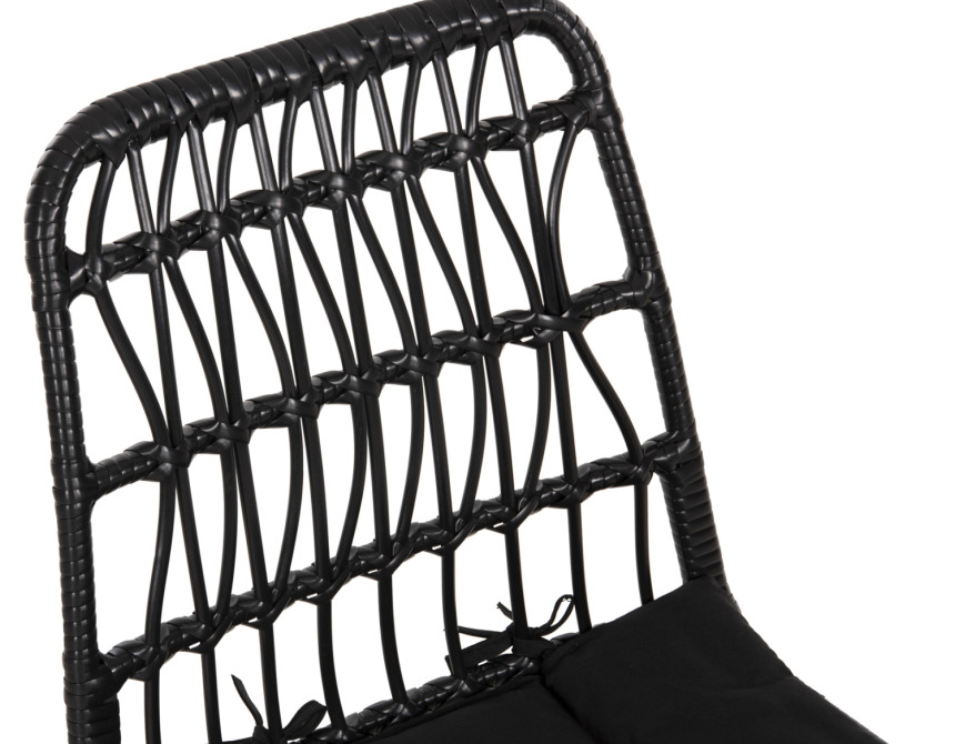 ΚΑΡΕΚΛΑ ΕΞ.ΧΩΡΟΥ ALLEGRA HM5453.12 ΜΕΤΑΛΛΟ-ΜΑΞΙΛΑΡΙ-WICKER ΜΑΥΡΟ 52x52x83,5Yεκ.