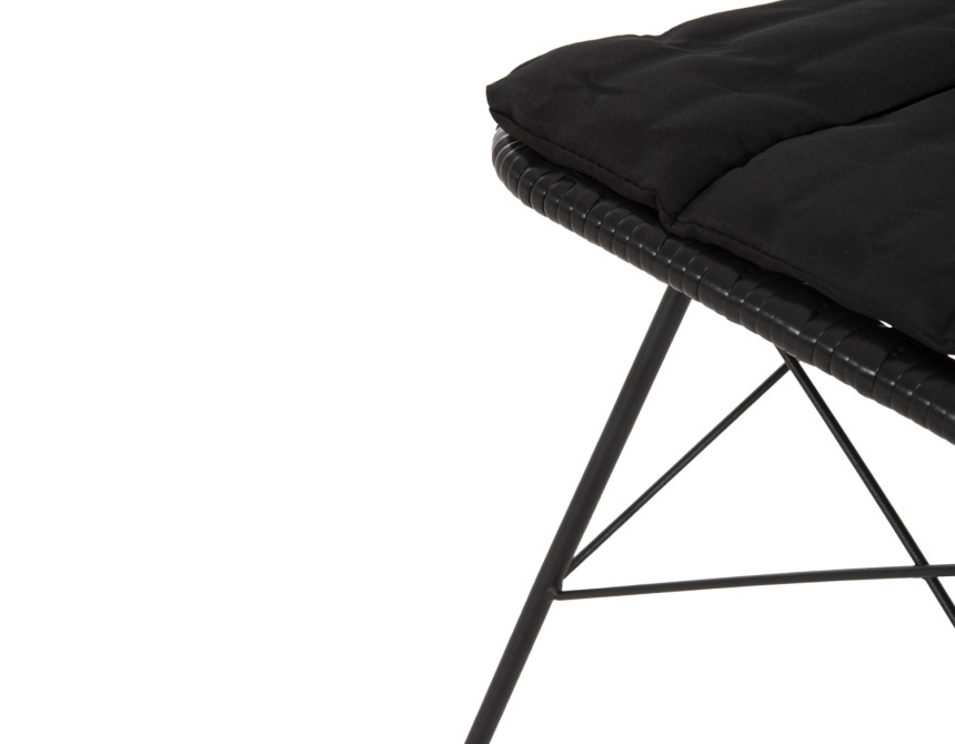 ΚΑΡΕΚΛΑ ΕΞ.ΧΩΡΟΥ ALLEGRA HM5453.12 ΜΕΤΑΛΛΟ-ΜΑΞΙΛΑΡΙ-WICKER ΜΑΥΡΟ 52x52x83,5Yεκ.