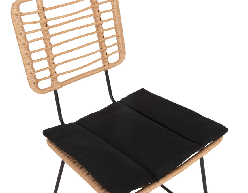 ΣΚΑΜΠΟ ΜΠΑΡ ALLEGRA HM5455.11 ΜΕΤΑΛΛΟ&ΜΑΞΙΛΑΡΙ ΜΑΥΡΟ-WICKER ΜΠΕΖ 56x59x116,5Υεκ.