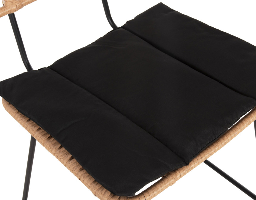 ΣΚΑΜΠΟ ΜΠΑΡ ALLEGRA HM5455.11 ΜΕΤΑΛΛΟ&ΜΑΞΙΛΑΡΙ ΜΑΥΡΟ-WICKER ΜΠΕΖ 56x59x116,5Υεκ.