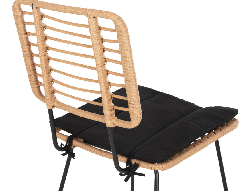 ΣΚΑΜΠΟ ΜΠΑΡ ALLEGRA HM5455.11 ΜΕΤΑΛΛΟ&ΜΑΞΙΛΑΡΙ ΜΑΥΡΟ-WICKER ΜΠΕΖ 56x59x116,5Υεκ.