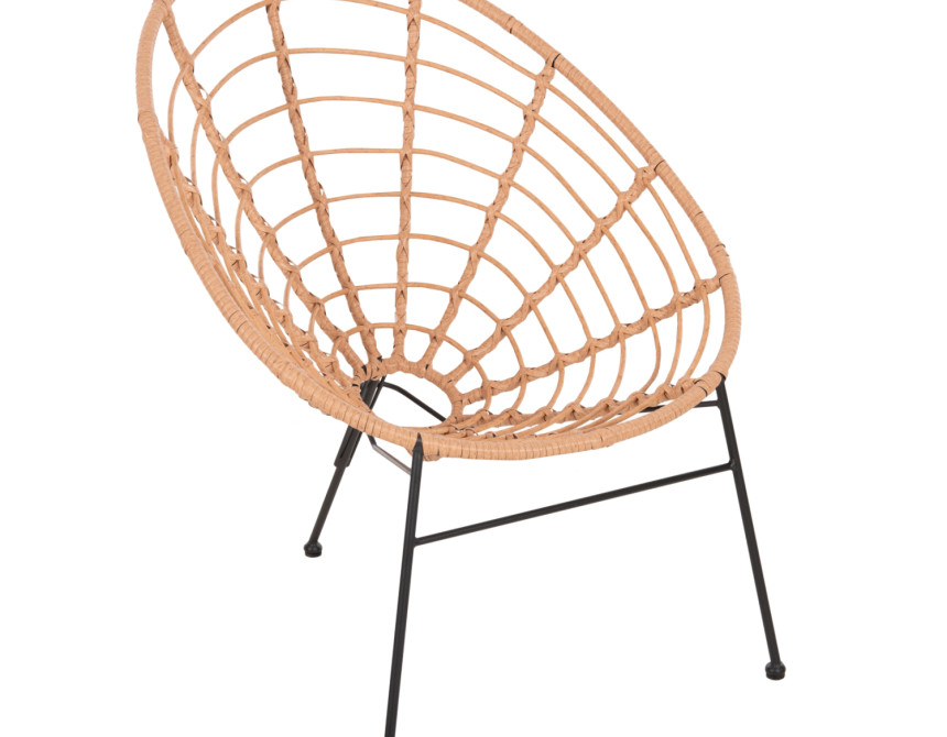 ΠΟΛΥΘΡΟΝΑ ΤΥΠΟΥ ΦΩΛΙΑ ΜΕΤΑΛΛΙΚΗ ALLEGRA HM5458.11 ΜΕ WICKER ΜΠΕΖ 73x78x88Υεκ.