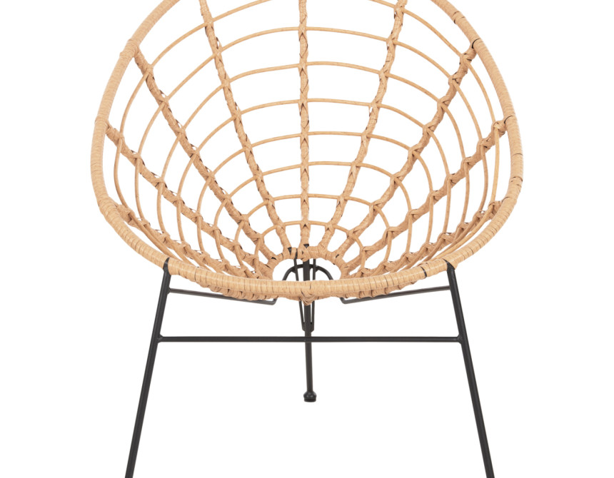 ΠΟΛΥΘΡΟΝΑ ΤΥΠΟΥ ΦΩΛΙΑ ΜΕΤΑΛΛΙΚΗ ALLEGRA HM5458.11 ΜΕ WICKER ΜΠΕΖ 73x78x88Υεκ.