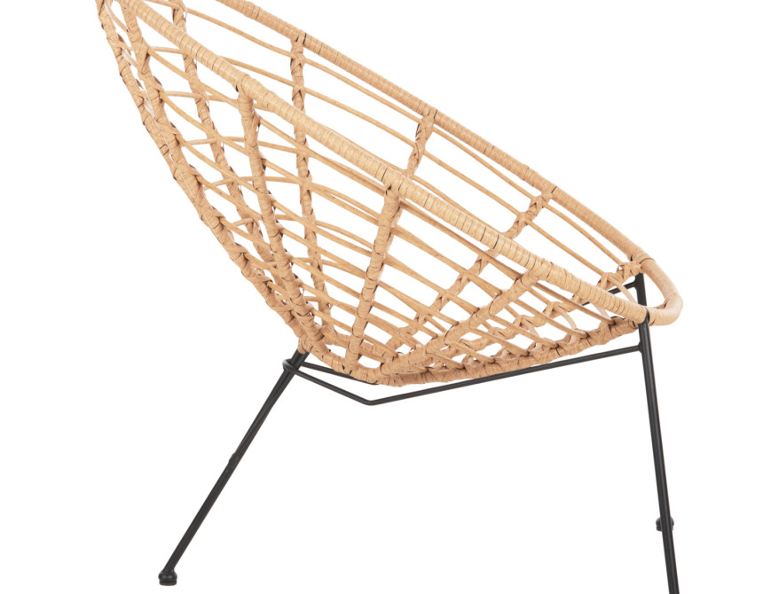 ΠΟΛΥΘΡΟΝΑ ΤΥΠΟΥ ΦΩΛΙΑ ΜΕΤΑΛΛΙΚΗ ALLEGRA HM5458.11 ΜΕ WICKER ΜΠΕΖ 73x78x88Υεκ.