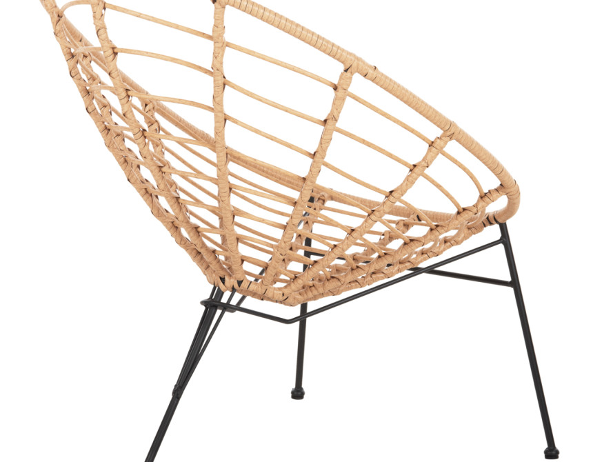 ΠΟΛΥΘΡΟΝΑ ΤΥΠΟΥ ΦΩΛΙΑ ΜΕΤΑΛΛΙΚΗ ALLEGRA HM5458.11 ΜΕ WICKER ΜΠΕΖ 73x78x88Υεκ.