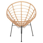 ΠΟΛΥΘΡΟΝΑ ΤΥΠΟΥ ΦΩΛΙΑ ΜΕΤΑΛΛΙΚΗ ALLEGRA HM5458.11 ΜΕ WICKER ΜΠΕΖ 73x78x88Υεκ.
