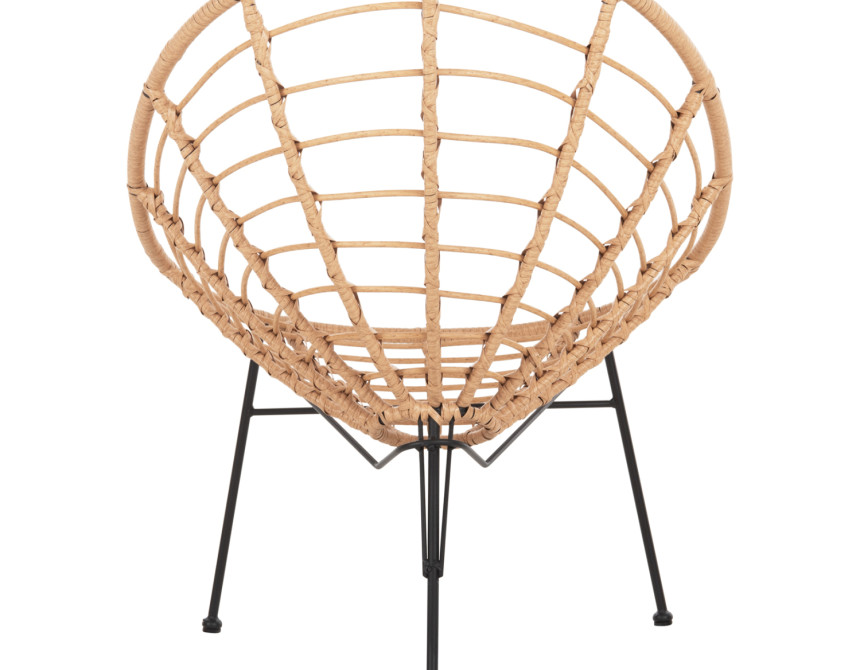ΠΟΛΥΘΡΟΝΑ ΤΥΠΟΥ ΦΩΛΙΑ ΜΕΤΑΛΛΙΚΗ ALLEGRA HM5458.11 ΜΕ WICKER ΜΠΕΖ 73x78x88Υεκ.