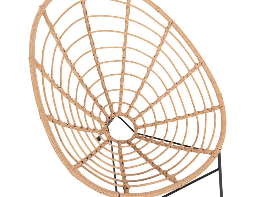 ΠΟΛΥΘΡΟΝΑ ΤΥΠΟΥ ΦΩΛΙΑ ΜΕΤΑΛΛΙΚΗ ALLEGRA HM5458.11 ΜΕ WICKER ΜΠΕΖ 73x78x88Υεκ.