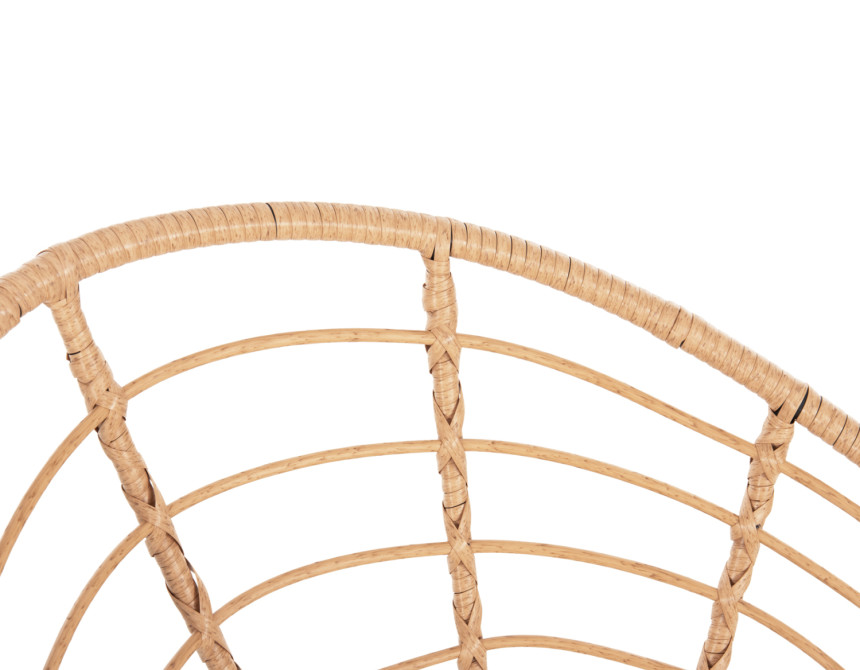 ΠΟΛΥΘΡΟΝΑ ΤΥΠΟΥ ΦΩΛΙΑ ΜΕΤΑΛΛΙΚΗ ALLEGRA HM5458.11 ΜΕ WICKER ΜΠΕΖ 73x78x88Υεκ.