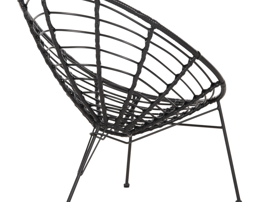 ΠΟΛΥΘΡΟΝΑ ΤΥΠΟΥ ΦΩΛΙΑ ΜΕΤΑΛΛΙΚΗ ALLEGRA HM5458.12 ΜΕ WICKER-ΜΑΥΡΟ 73x78x88Υεκ.