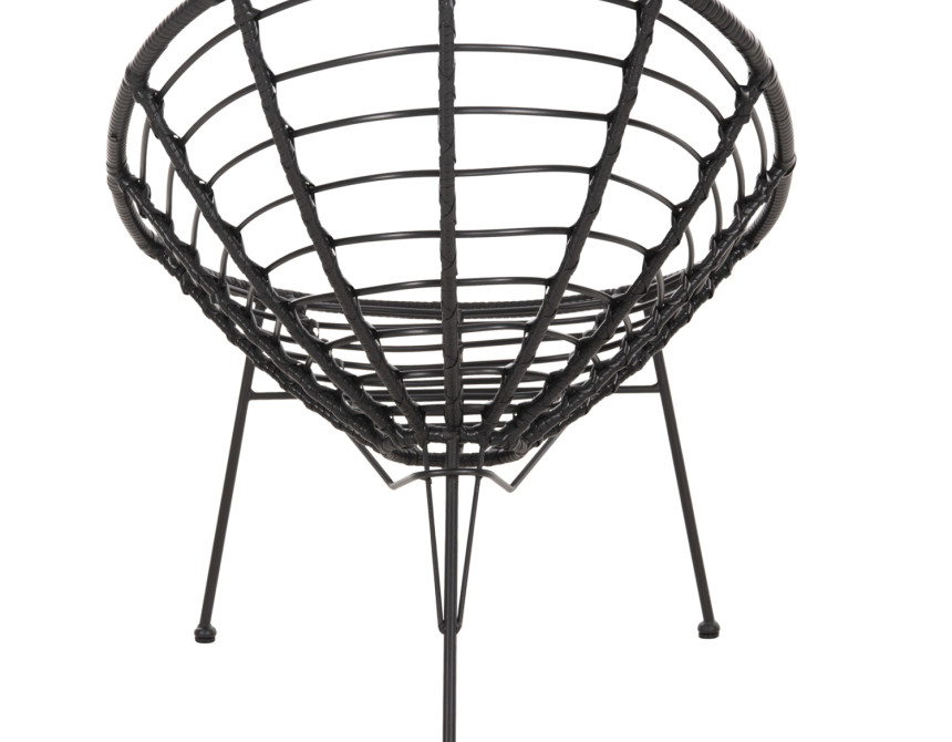 ΠΟΛΥΘΡΟΝΑ ΤΥΠΟΥ ΦΩΛΙΑ ΜΕΤΑΛΛΙΚΗ ALLEGRA HM5458.12 ΜΕ WICKER-ΜΑΥΡΟ 73x78x88Υεκ.