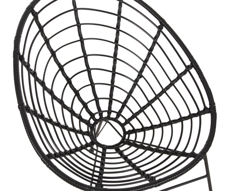 ΠΟΛΥΘΡΟΝΑ ΤΥΠΟΥ ΦΩΛΙΑ ΜΕΤΑΛΛΙΚΗ ALLEGRA HM5458.12 ΜΕ WICKER-ΜΑΥΡΟ 73x78x88Υεκ.