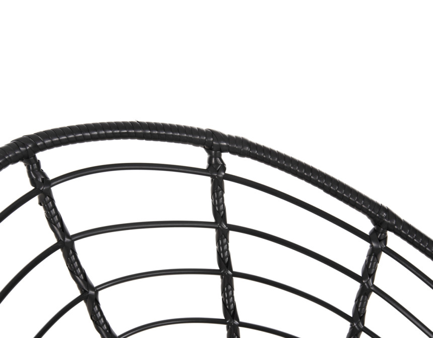 ΠΟΛΥΘΡΟΝΑ ΤΥΠΟΥ ΦΩΛΙΑ ΜΕΤΑΛΛΙΚΗ ALLEGRA HM5458.12 ΜΕ WICKER-ΜΑΥΡΟ 73x78x88Υεκ.