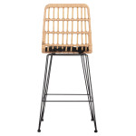 ΣΚΑΜΠΟ ΜΕΣ.ΥΨΟΥΣ ALLEGRA HM5643.11 ΜΕΤΑΛΛΟ&ΜΑΞΙΛΑΡΙ ΜΑΥΡΟ-WICKER ΜΠΕΖ 50x55x103Υεκ.