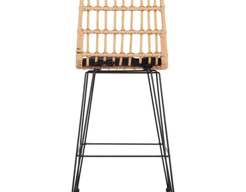 ΣΚΑΜΠΟ ΜΕΣ.ΥΨΟΥΣ ALLEGRA HM5643.11 ΜΕΤΑΛΛΟ&ΜΑΞΙΛΑΡΙ ΜΑΥΡΟ-WICKER ΜΠΕΖ 50x55x103Υεκ.