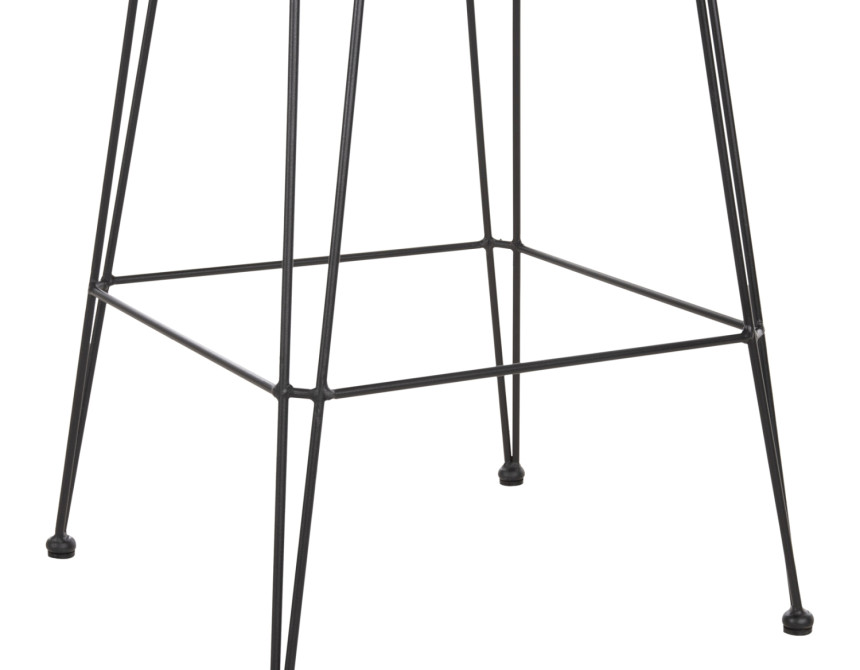 ΣΚΑΜΠΟ ΜΕΣ.ΥΨΟΥΣ ALLEGRA HM5643.11 ΜΕΤΑΛΛΟ&ΜΑΞΙΛΑΡΙ ΜΑΥΡΟ-WICKER ΜΠΕΖ 50x55x103Υεκ.