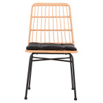 ΚΑΡΕΚΛΑ ALLEGRA HM5705.11 ΜΑΥΡΗ ΜΕΤΑΛΛΙΚΗ ΜΕ ΜΑΞΙΛΑΡΙ-WICKER ΜΠΕΖ 46,5x50x85Υεκ.