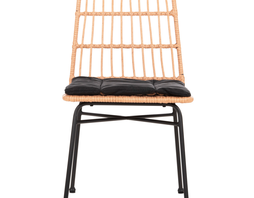 ΚΑΡΕΚΛΑ ALLEGRA HM5705.11 ΜΑΥΡΗ ΜΕΤΑΛΛΙΚΗ ΜΕ ΜΑΞΙΛΑΡΙ-WICKER ΜΠΕΖ 46,5x50x85Υεκ.