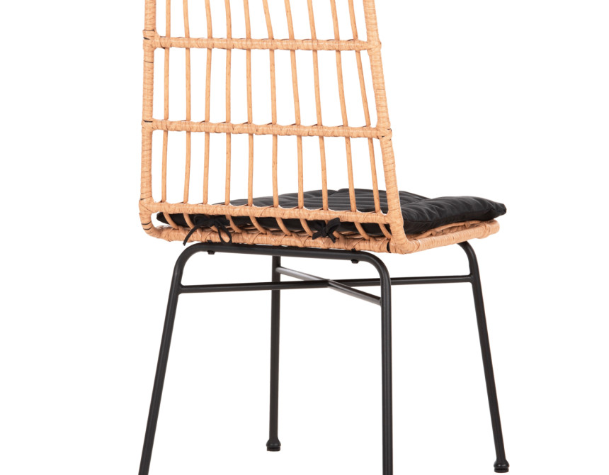 ΚΑΡΕΚΛΑ ALLEGRA HM5705.11 ΜΑΥΡΗ ΜΕΤΑΛΛΙΚΗ ΜΕ ΜΑΞΙΛΑΡΙ-WICKER ΜΠΕΖ 46,5x50x85Υεκ.