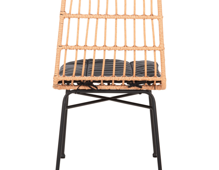 ΚΑΡΕΚΛΑ ALLEGRA HM5705.11 ΜΑΥΡΗ ΜΕΤΑΛΛΙΚΗ ΜΕ ΜΑΞΙΛΑΡΙ-WICKER ΜΠΕΖ 46,5x50x85Υεκ.