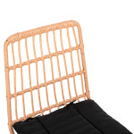 ΚΑΡΕΚΛΑ ALLEGRA HM5705.11 ΜΑΥΡΗ ΜΕΤΑΛΛΙΚΗ ΜΕ ΜΑΞΙΛΑΡΙ-WICKER ΜΠΕΖ 46,5x50x85Υεκ.