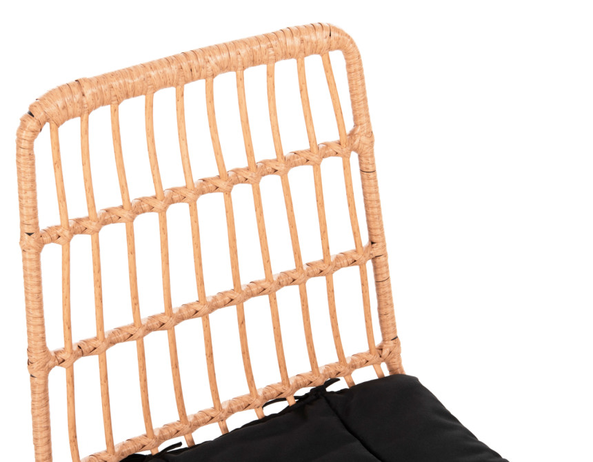 ΚΑΡΕΚΛΑ ALLEGRA HM5705.11 ΜΑΥΡΗ ΜΕΤΑΛΛΙΚΗ ΜΕ ΜΑΞΙΛΑΡΙ-WICKER ΜΠΕΖ 46,5x50x85Υεκ.