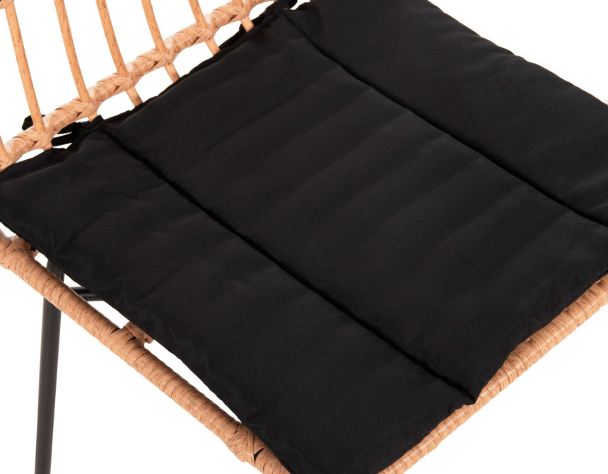 ΚΑΡΕΚΛΑ ALLEGRA HM5705.11 ΜΑΥΡΗ ΜΕΤΑΛΛΙΚΗ ΜΕ ΜΑΞΙΛΑΡΙ-WICKER ΜΠΕΖ 46,5x50x85Υεκ.