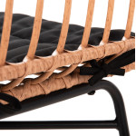 ΚΑΡΕΚΛΑ ALLEGRA HM5705.11 ΜΑΥΡΗ ΜΕΤΑΛΛΙΚΗ ΜΕ ΜΑΞΙΛΑΡΙ-WICKER ΜΠΕΖ 46,5x50x85Υεκ.