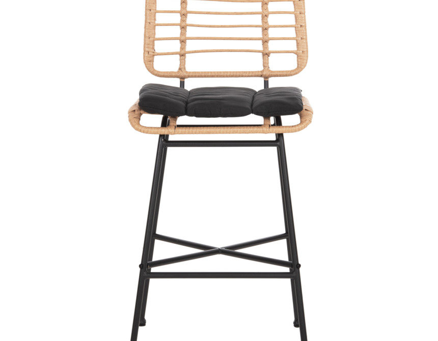 ΣΚΑΜΠΟ ΜΠΑΡ ΜΕΣ.ΥΨΟΥΣ ALLEGRA HM5709.11 ΜΕΤΑΛΛΟ&ΜΑΞΙΛΑΡΙ ΜΑΥΡΟ-WICKER ΜΠΕΖ 46x46x99Υεκ