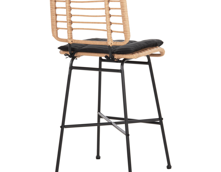 ΣΚΑΜΠΟ ΜΠΑΡ ΜΕΣ.ΥΨΟΥΣ ALLEGRA HM5709.11 ΜΕΤΑΛΛΟ&ΜΑΞΙΛΑΡΙ ΜΑΥΡΟ-WICKER ΜΠΕΖ 46x46x99Υεκ