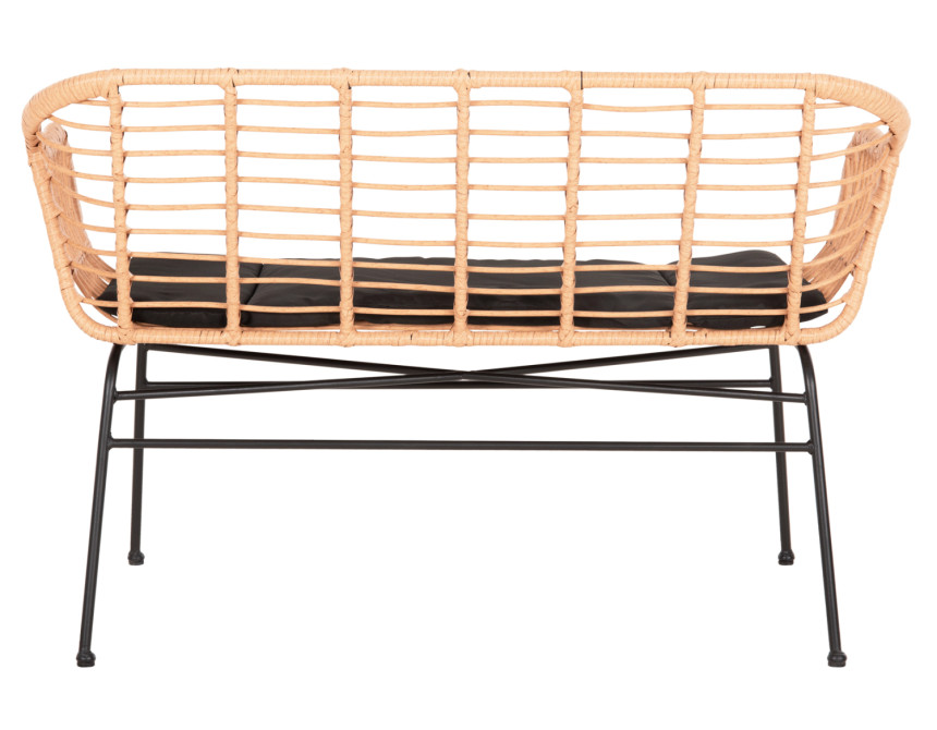 ΚΑΝΑΠΕΣ ALLEGRA HM6077 ΜΑΥΡΟ ΜΕΤΑΛΛΟ-ΜΠΕΖ ΣΥΝΘ.RATTAN 120x62x80Υεκ.