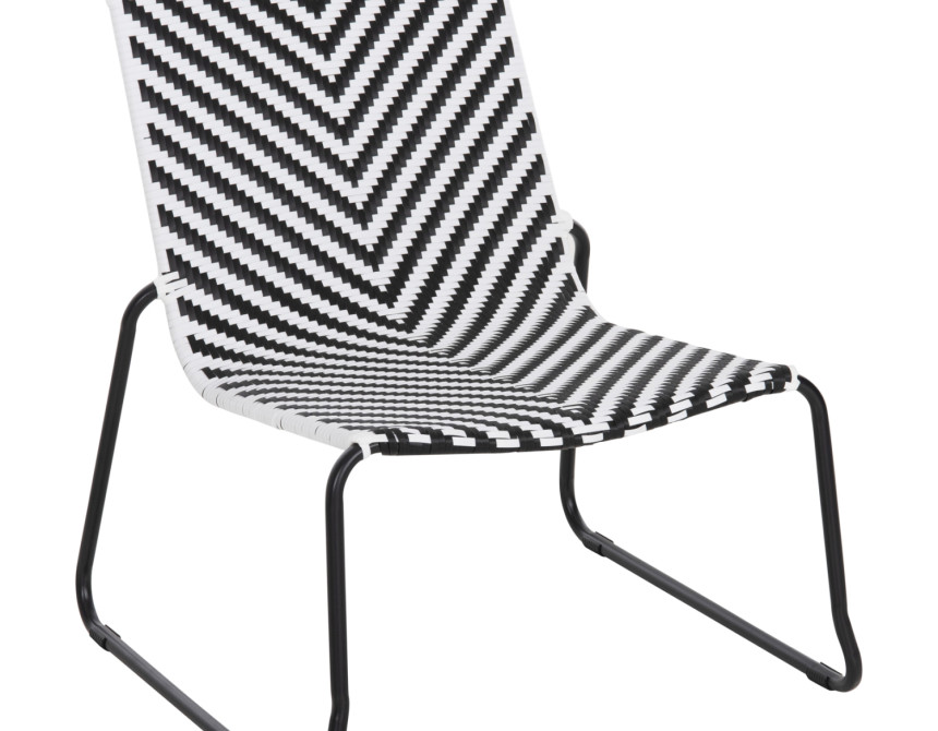 ΜΕΤΑΛΛΙΚΗ ΚΑΡΕΚΛΑ PONY HM6082 ΜΑΥΡΟ & ΑΣΠΡΟ ΣΥΝΘ.RATTAN 66x68x75Υεκ.